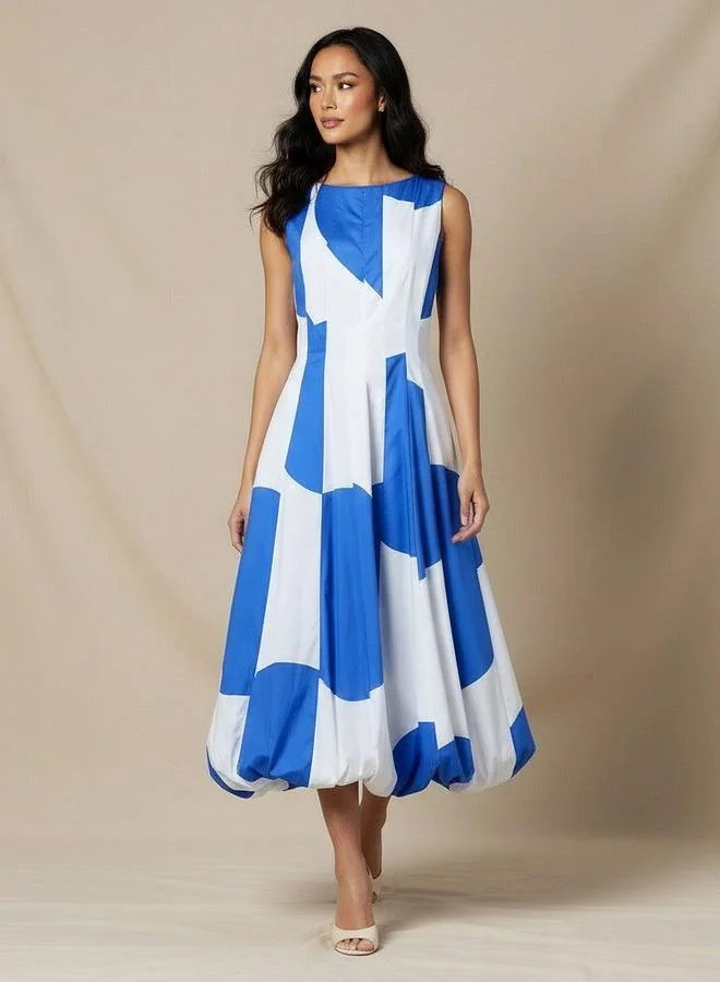 ايكونيك Iconic Printed A-line Women Dress with Balloon Hem